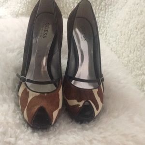 Guess cow hair and Swede heels